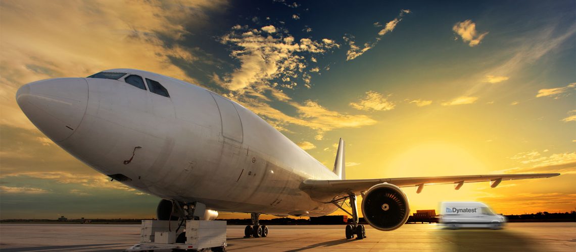 Airplane at sunset