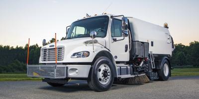 Bucher MaxPowa R65m Regenerative Air Sweeper parked in an outdoor lot